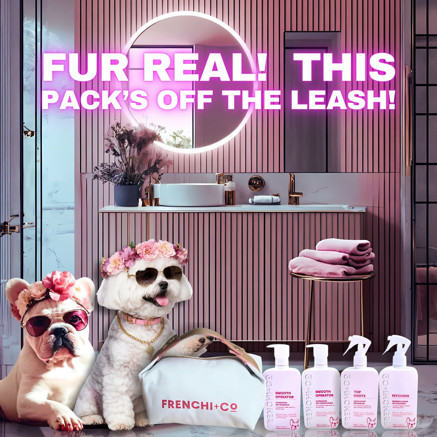 SMOOTH OPERATOR | PERFECT CANVAS PAMPER PACK Hydrating Pet Shampoo, Conditioner. Detangler, Cologne